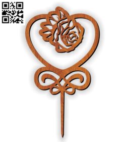 Rose topper  E0010975 file cdr and dxf free vector download for Laser cut