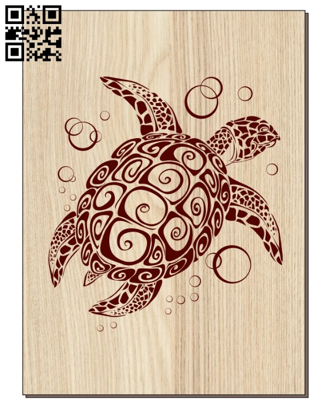 Sea turtle E0011063 file cdr and dxf free vector download for laser engraving machines