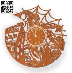 Spiderman clock E0011263 file cdr and dxf free vector download for Laser cut