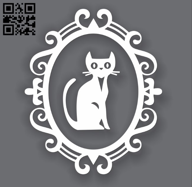 Spooky Cat Frames E0010954 file cdr and dxf free vector download for Laser cut