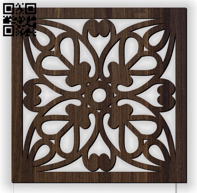 Square decoration E0010962 file cdr and dxf free vector download for Laser cut