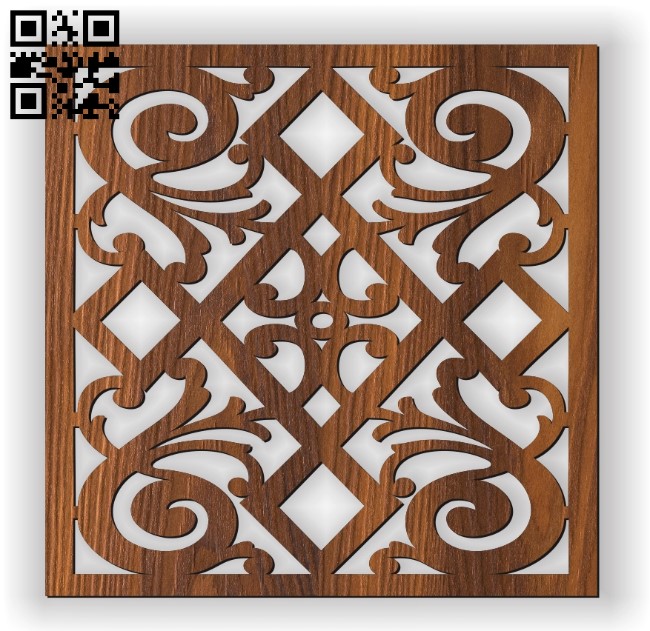 Square decoration E0010963 file cdr and dxf free vector download for Laser cut