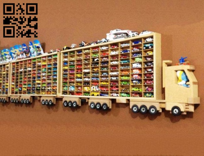 Toy car shelf E0011297 file cdr and dxf free vector download for Laser cut