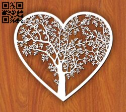 Tree and heart E0011077 file cdr and dxf free vector download for laser cut