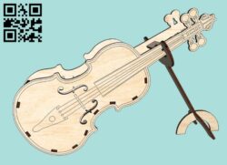 Violin E0011162 file cdr and dxf free vector download for Laser cut