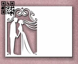 Wedding card decoration E0011257 file cdr and dxf free vector download for laser cut