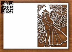 Wedding card decoration E0011258 file cdr and dxf free vector download for laser cut