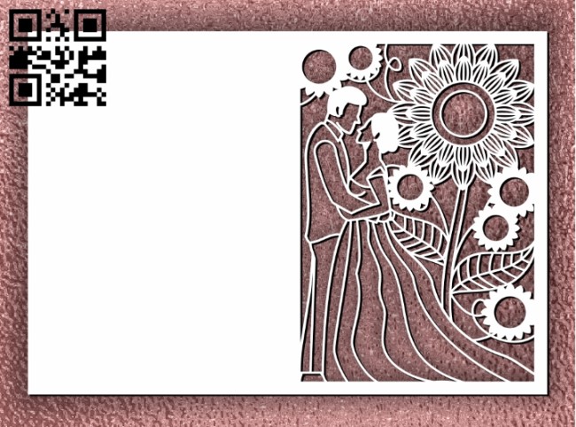 Wedding card decoration E0011259 file cdr and dxf free vector download for laser cut