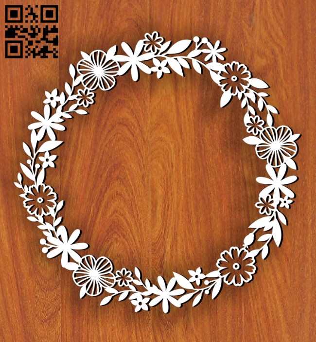 Wreath E0011202 file cdr and dxf free vector download for Laser cut