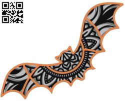 Bat mandala multilayer halloween E0011530 file cdr and dxf free vector download for Laser cut