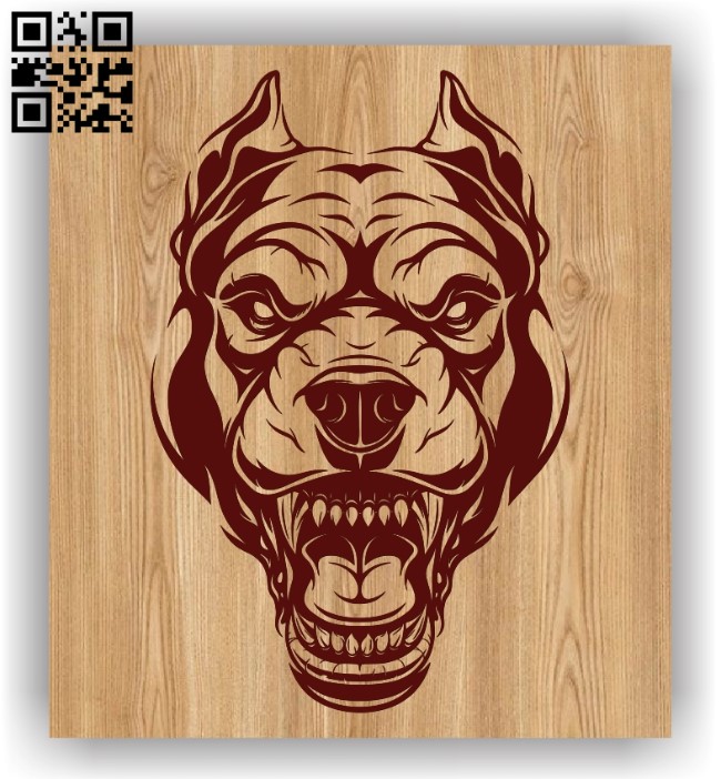 Bull dog head E0011456 file cdr and dxf free vector download for laser engraving machines