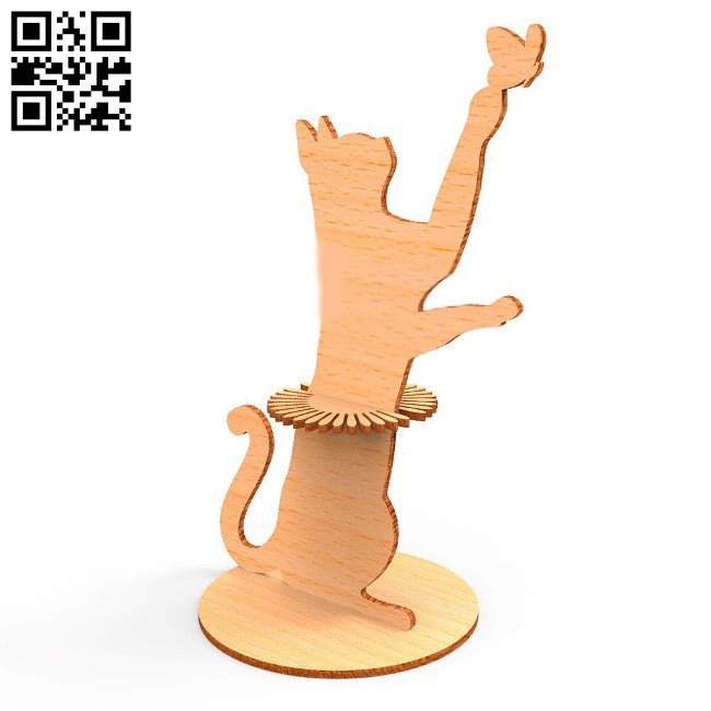 Cat napkin holder E0011478 file cdr and dxf free vector download for Laser cut