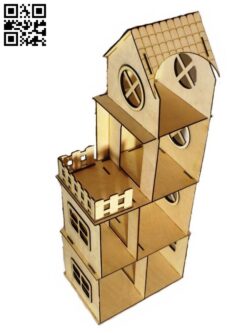 Children’s dollhouse E0011519 file cdr and dxf free vector download for Laser cut