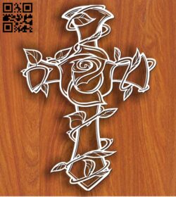 Crosses and roses E0011401 file cdr and dxf free vector download for laser cut