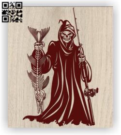 Death with fishing E0011453 file cdr and dxf free vector download for laser engraving machines