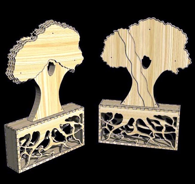 Decoration Ornamental Tree E0011569 file cdr and dxf free vector download for Laser cut
