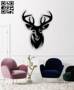Deer head E0011537 file cdr and dxf free vector download for Laser cut