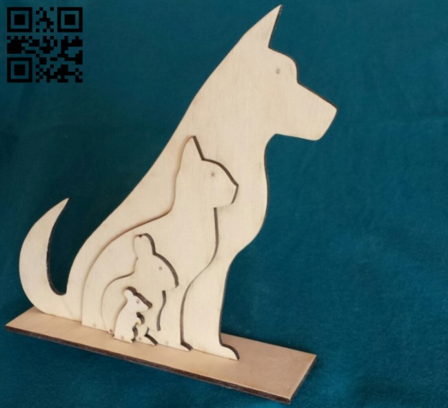 Dog Cat Rabbit Mouse E0011548 file cdr and dxf free vector download for laser cut