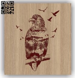 Eagle with forest E0011490 file cdr and dxf free vector download for laser engraving machines