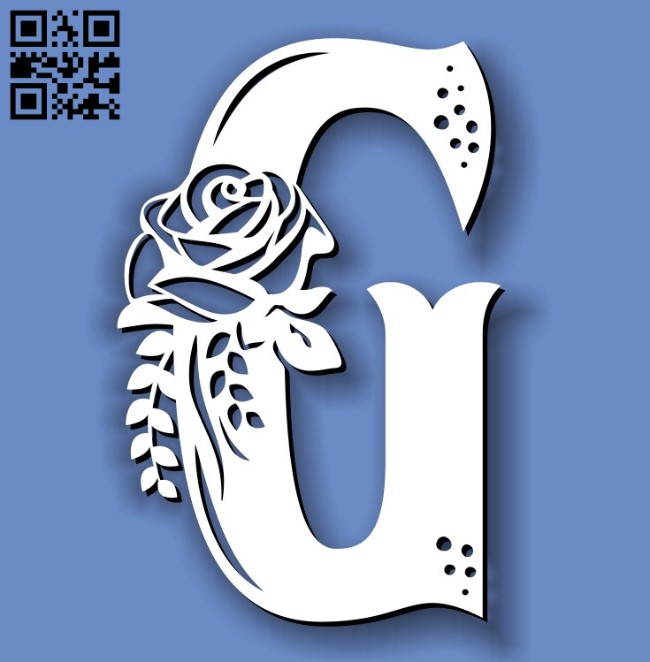 Flower G E0011594 file cdr and dxf free vector download for laser cut