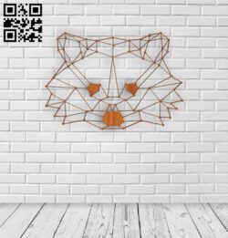 Geometrical cat head E0011392 file cdr and dxf free vector download for Laser cut