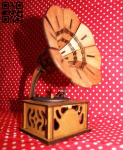 Gramophone E0011390 file cdr and dxf free vector download for Laser cut