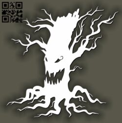 Halloween tree E0011590 file cdr and dxf free vector download for laser cut