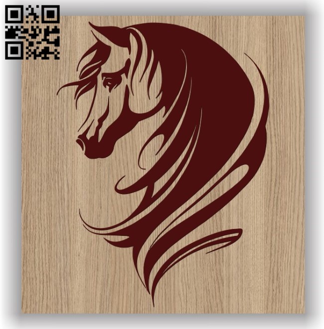 Horse head E0011497 file cdr and dxf free vector download for laser engraving machines