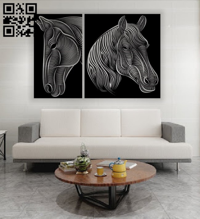 Horse head E0011580 file cdr and dxf free vector download for laser engraving machines