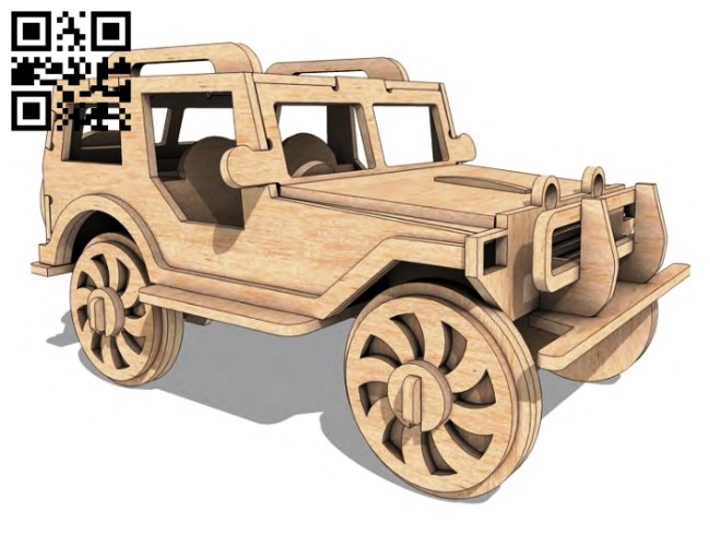 Jeep car E0011422 file cdr and dxf free vector download for laser cut