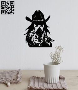 Lady Cowgirl E0011359 file cdr and dxf free vector download for laser engraving machines