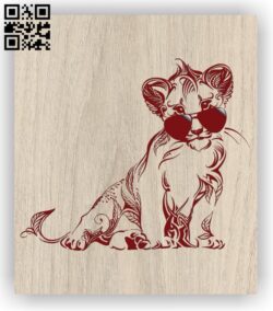 Lion with glasses E0011397 file cdr and dxf free vector download for laser engraving machines