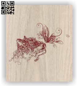 Lions and butterflies E0011398 file cdr and dxf free vector download for laser engraving machines