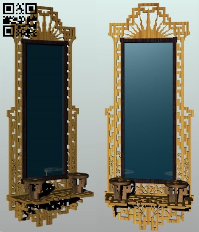 Mirror shelf E0011558 file cdr and dxf free vector download for Laser cut