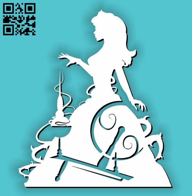 Princess Jasmine E0011493 file cdr and dxf free vector download for laser cut