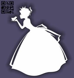 Princess with mouse E0011638 file cdr and dxf free vector download for laser cut