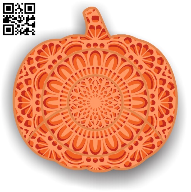 Pumpkin Mandala multilayer Hallowen E0011531 file cdr and dxf free vector download for Laser cut