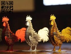 Rooster E0011611 file cdr and dxf free vector download for Laser cut