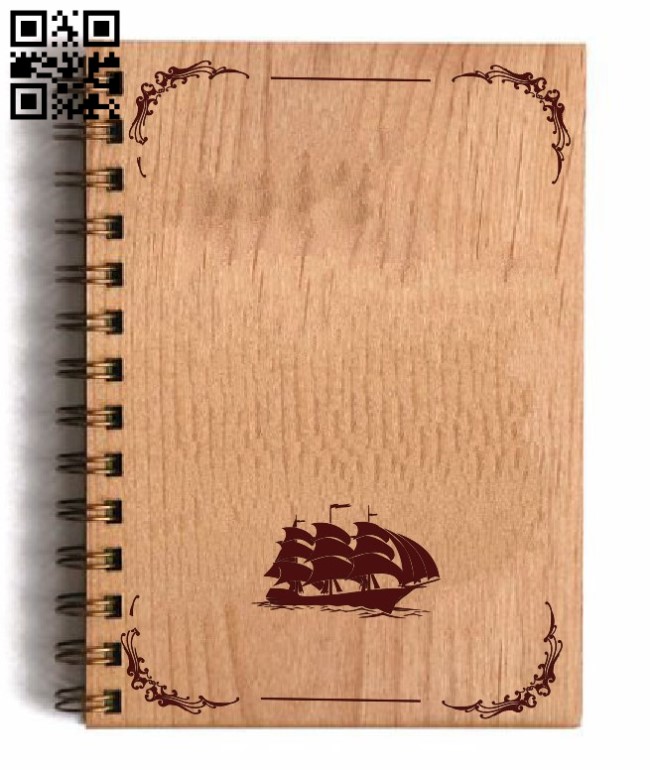 Sailboat decorated book coverr E0011583 file cdr and dxf free vector download for laser engraving machines