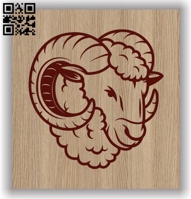 Sheep head E0011496 file cdr and dxf free vector download for laser engraving machines