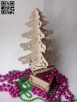 Surprise Christmas tree E0011641 file cdr and dxf free vector download for Laser cut