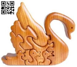 Swans Jigsaw E0011640 file cdr and dxf free vector download for Laser cut