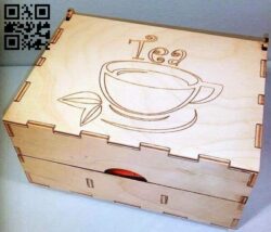Tea box E0011631 file cdr and dxf free vector download for laser cut