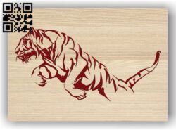 Tiger E0011362 file cdr and dxf free vector download for laser engraving machines