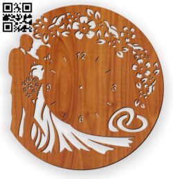 Wedding clock E0011560 file cdr and dxf free vector download for Laser cut