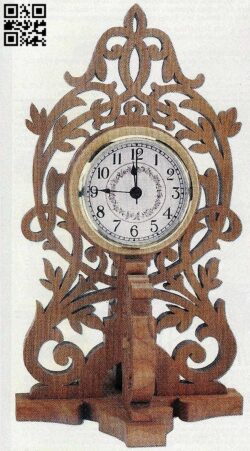 Wooden clock E0011546 file cdr and dxf free vector download for laser cut