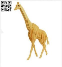 Wooden giraffe E0011572 file cdr and dxf free vector download for Laser cut