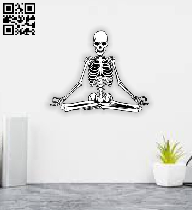 Yoga skeleton E0011578 file cdr and dxf free vector download for laser engraving machines