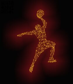 3D illusion led lamp Basketball athlete E0011876 file cdr and dxf free vector download for laser engraving machines