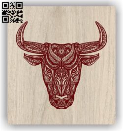 Bull E0011921 file cdr and dxf free vector download for laser engraving machines